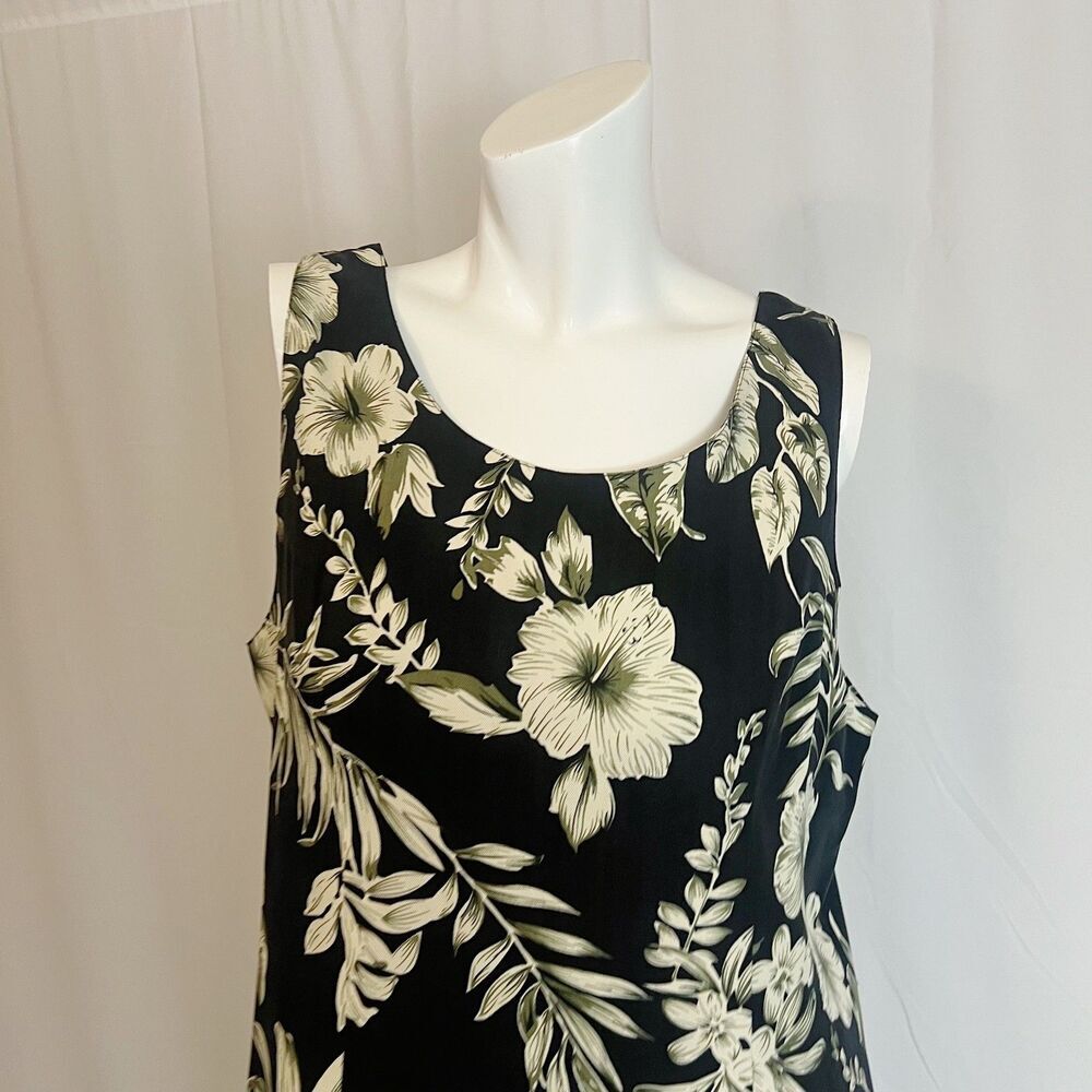 100% Silk Vintage 90s Pineapple Moon Tropical Print Mini Dress Women's Size L - Picture 2 of 6